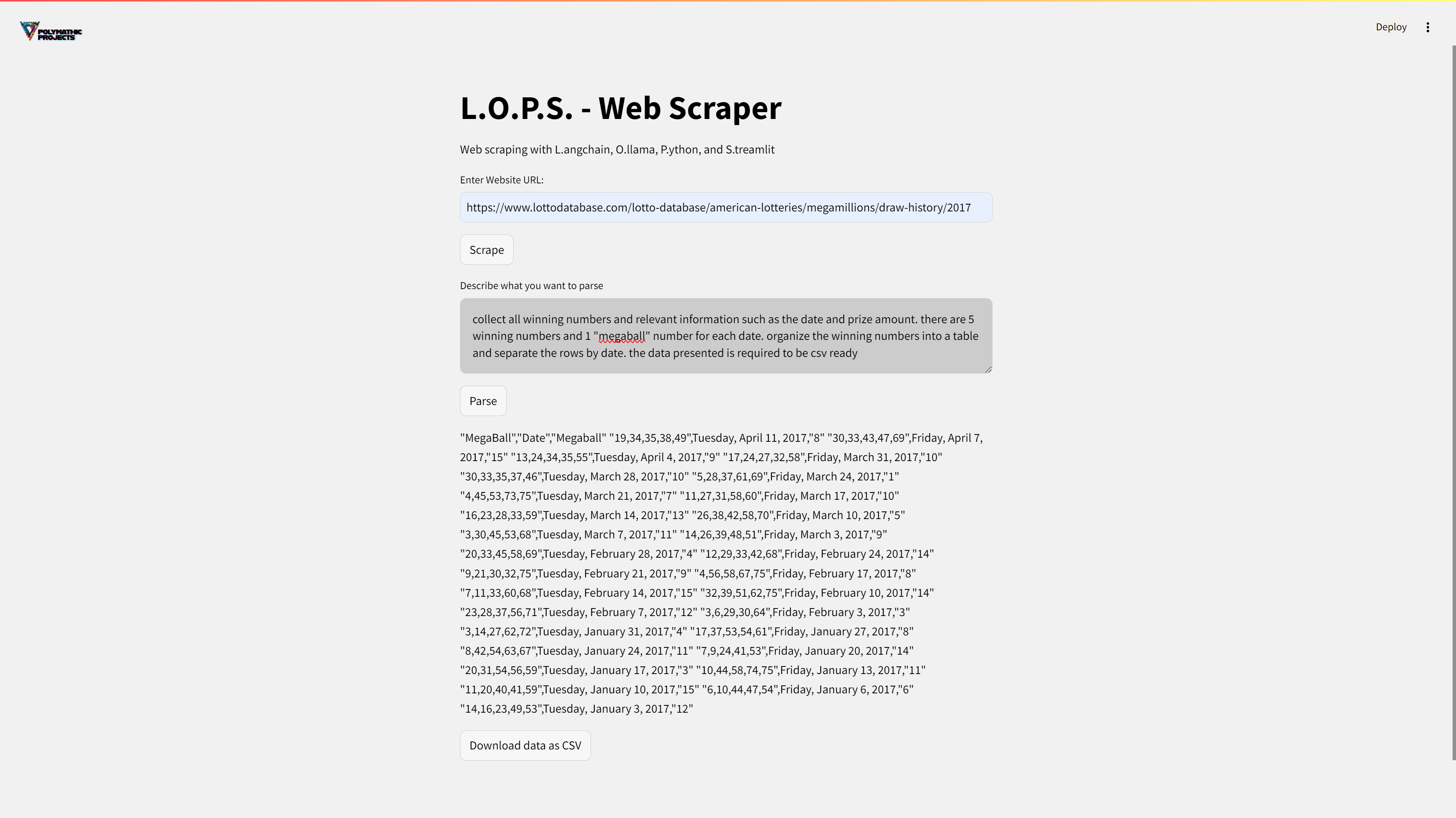 L.O.P.S. Web Interface